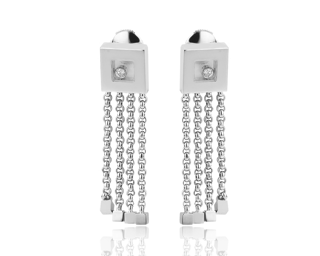 Золотые серьги с бриллиантами 0.10ct Chopard Happy Diamonds 040518/15