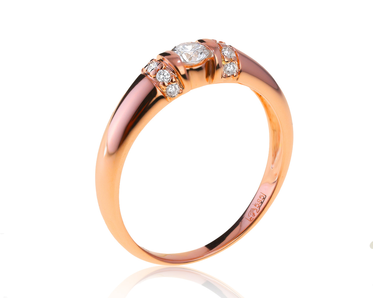 Изящное золотое кольцо с бриллиантами 0.31ct 250421/2