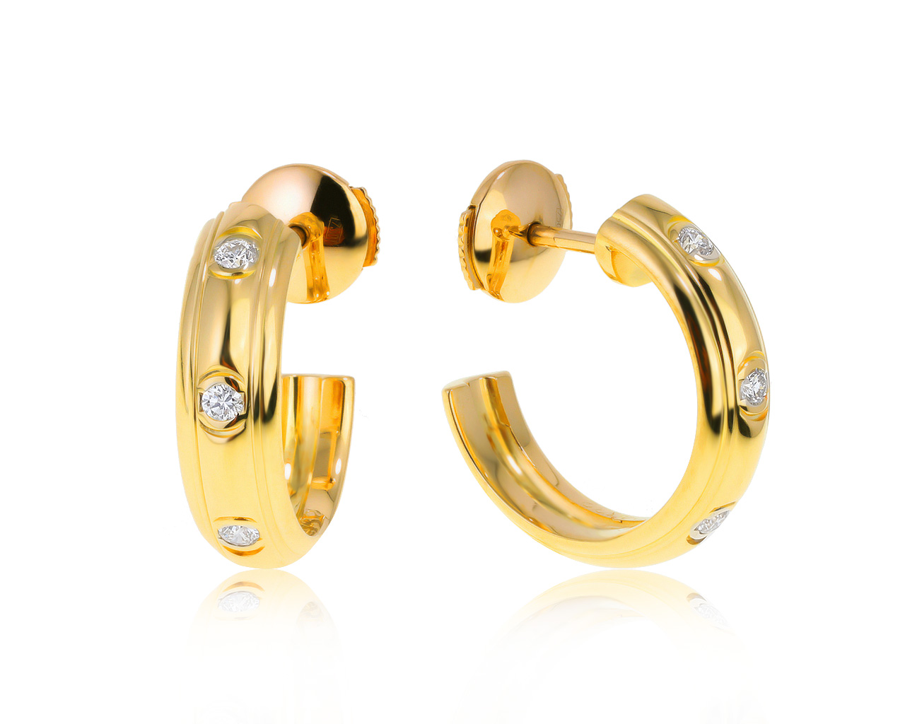 Оригинальные золотые серьги с бриллиантами 0.18ct Piaget Possession 230521/11