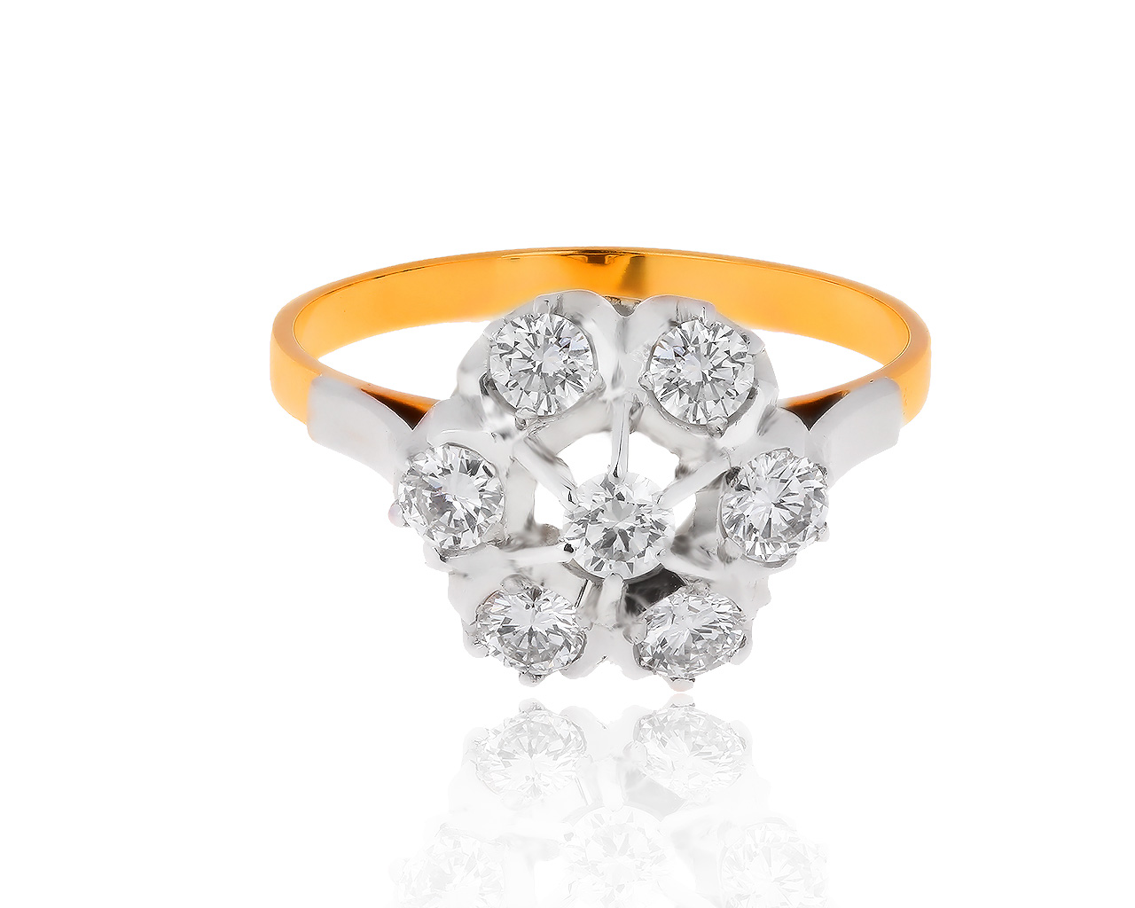Престижное золотое кольцо с бриллиантами 0.90ct