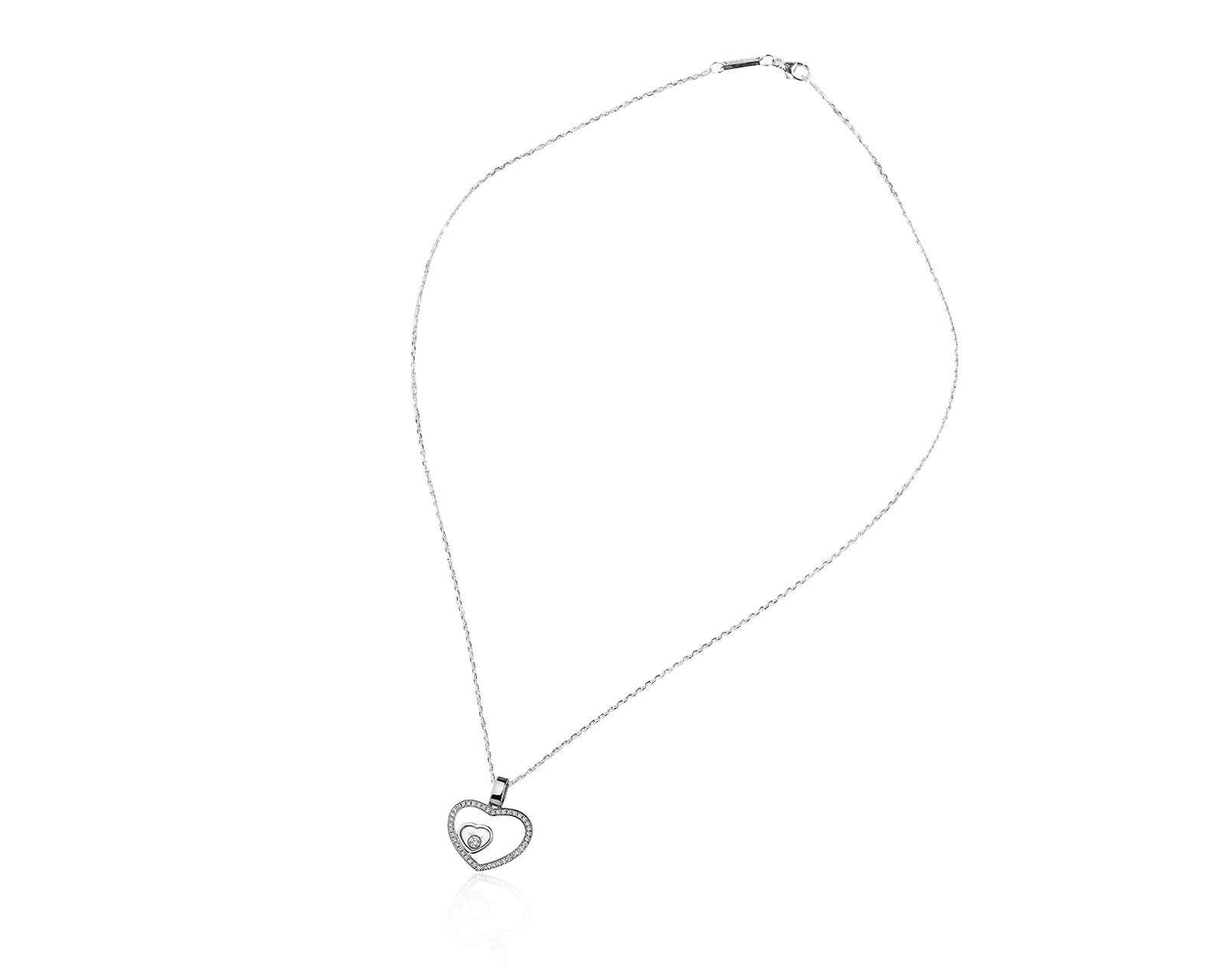 Оригинальный золотой кулон с бриллиантами 0.18ct Chopard Happy Diamonds Heart