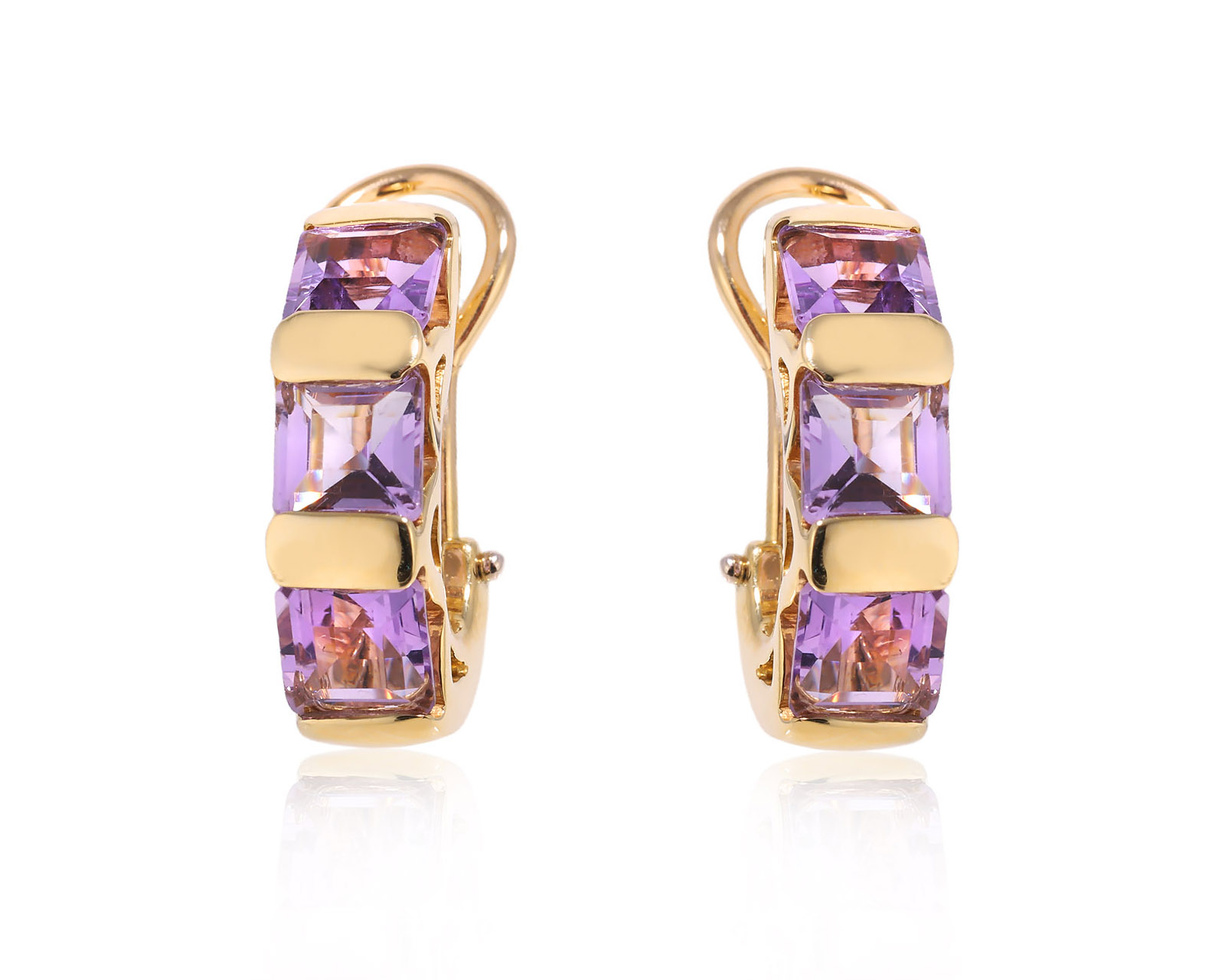 Оригинальные золотые серьги с аметистами 5.60ct Stefani Stefano 271224/11 Оригинальные золотые серьги с аметистами 5.60ct Stefani Stefano 271224/11