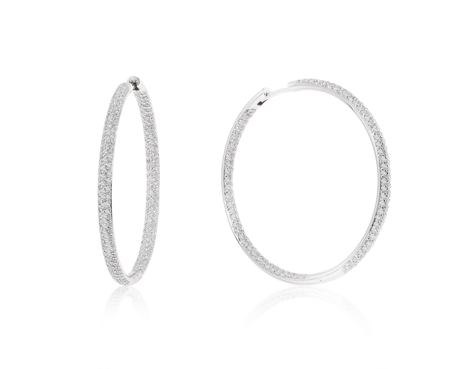 Золотые серьги с бриллиантами 2.09ct