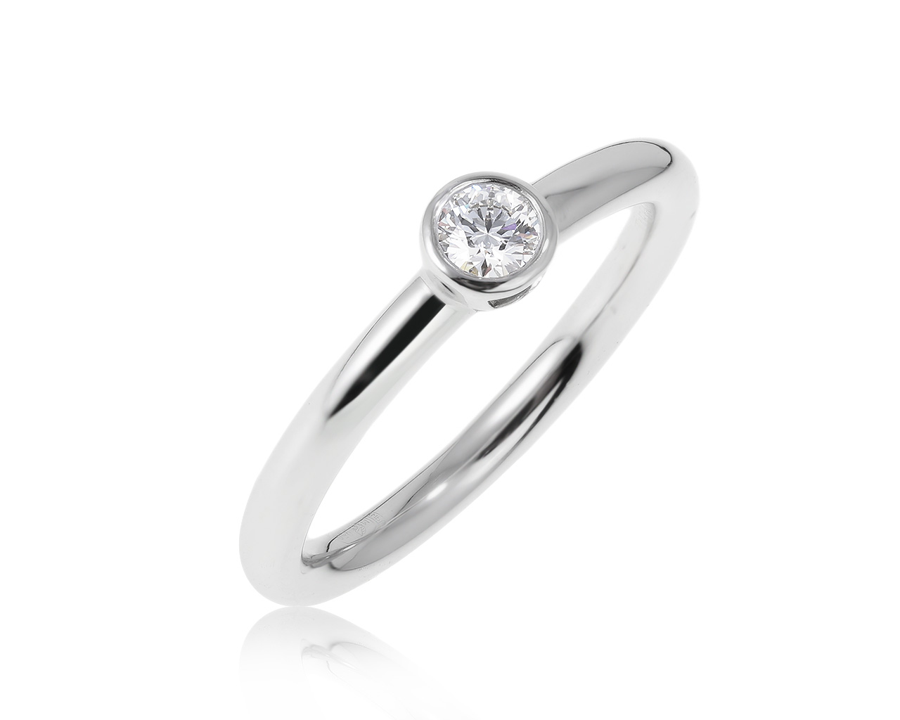Оригинальное платиновое кольцо с бриллиантом 0.21ct Tiffany&Co