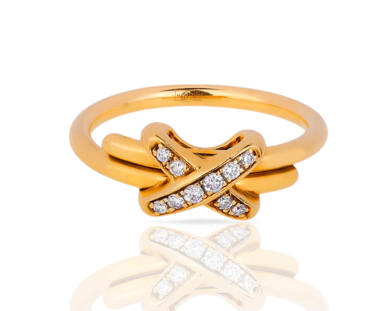 Идеальное золотое кольцо с бриллиантами 0.11ct Chaumet 190618/4
