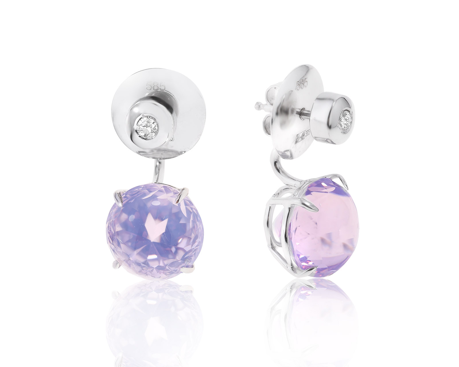 Прекрасные золотые серьги с кварцем 11.78ct 140922/6