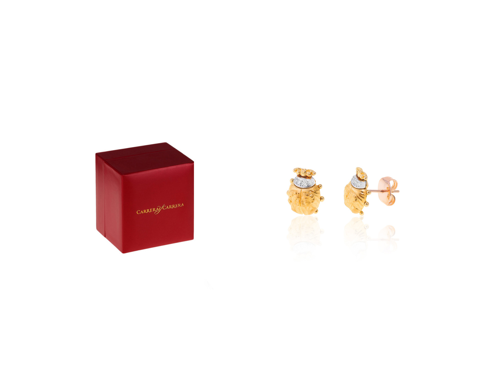 Оригинальные золотые серьги с бриллиантами 0.08ct Carrera y Carrera