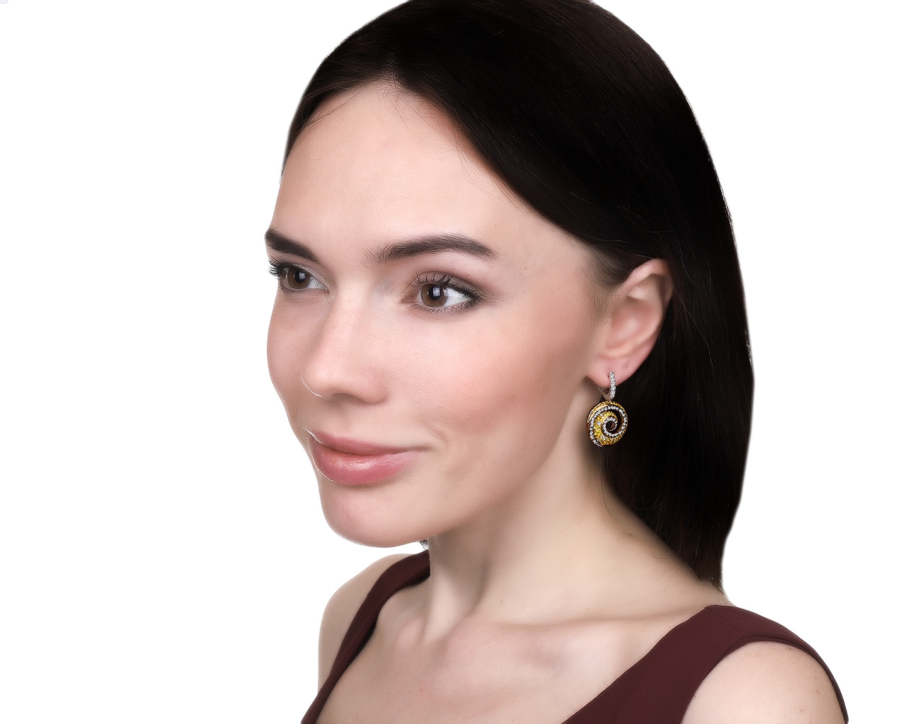 Итальянские золотые серьги с бриллиантами 2.66ct