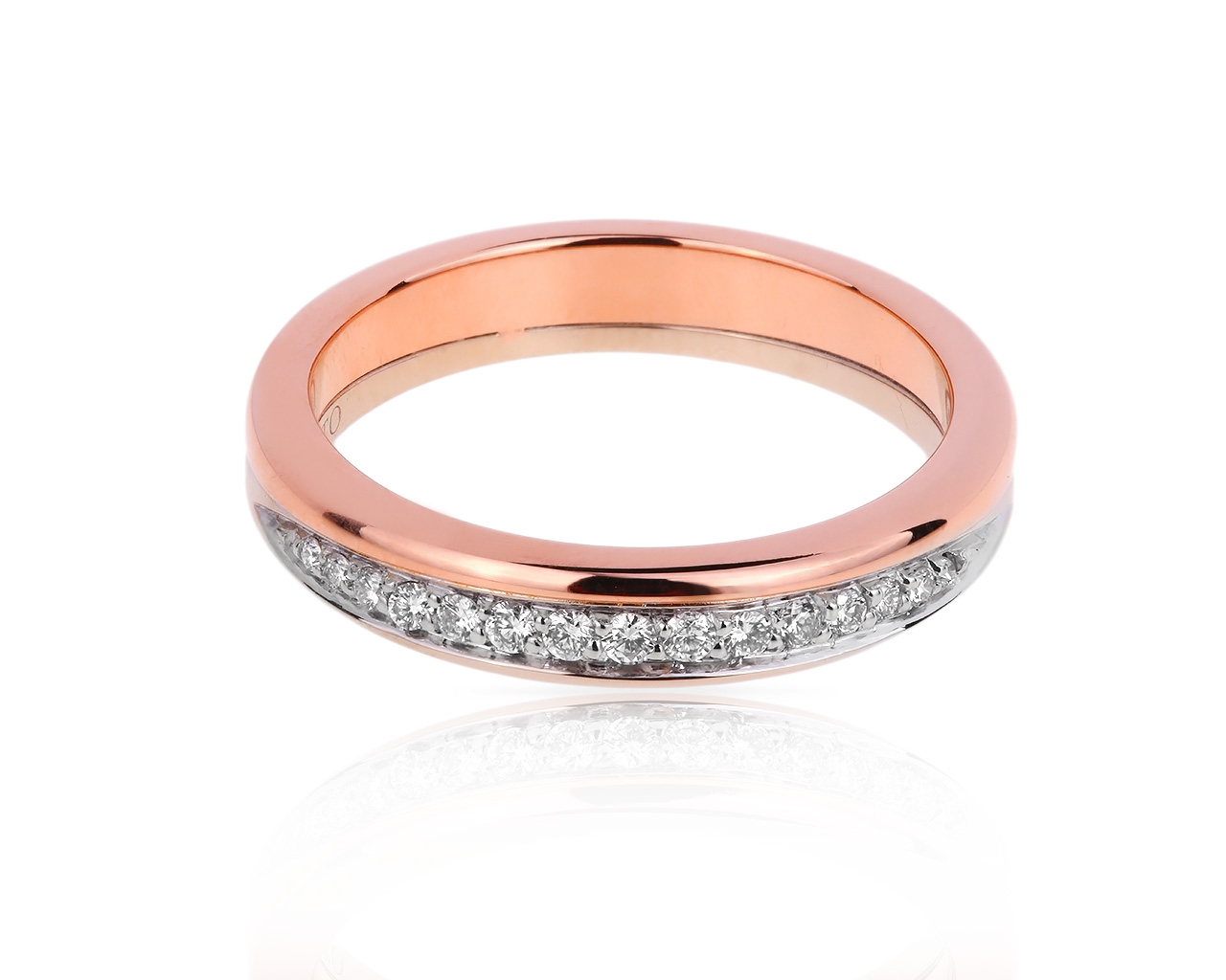 Обручальное золотое кольцо с бриллиантами 0.15ct Chimento