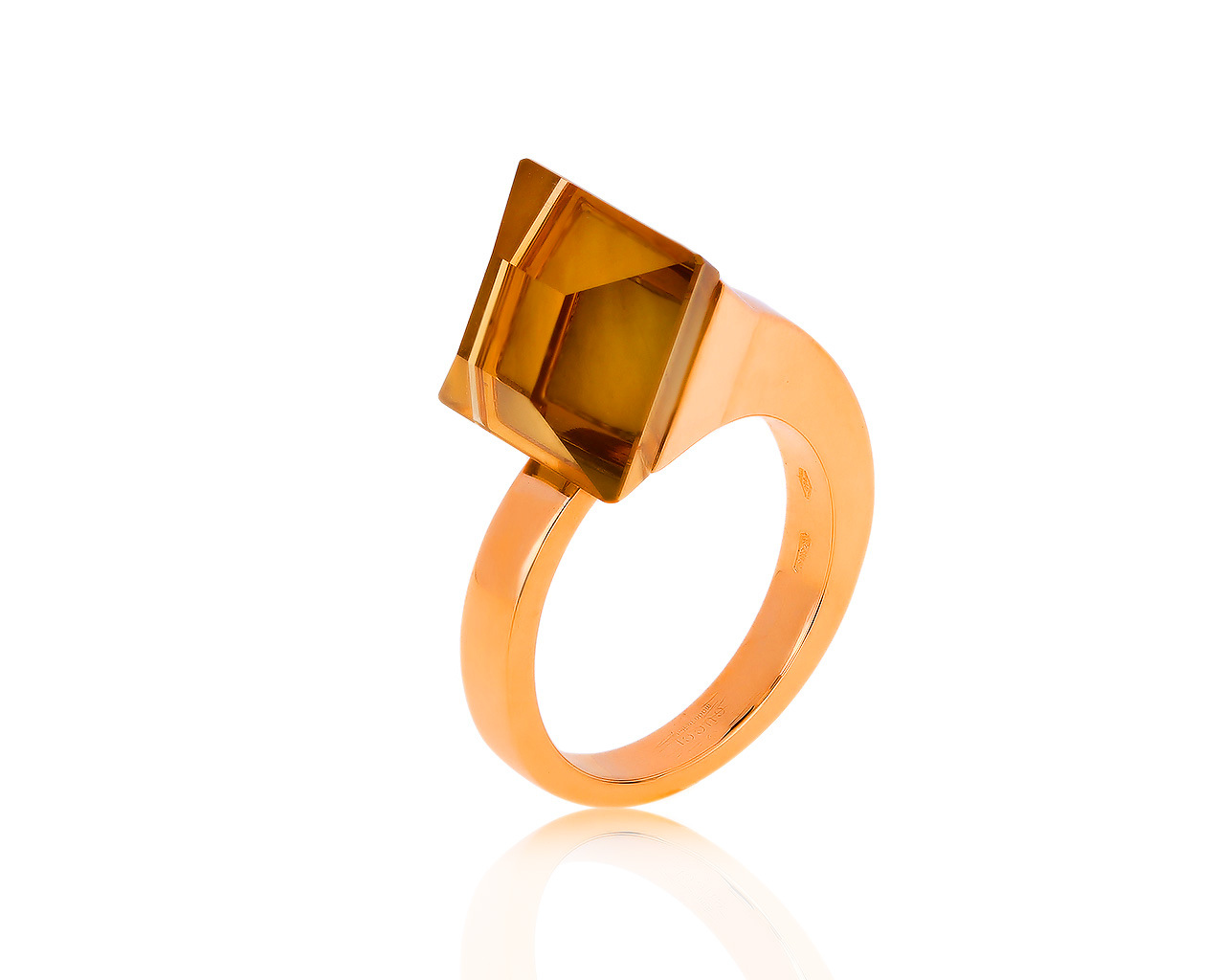 Оригинальное золотое кольцо с цитрином 10.01ct Gucci 300719/9 Оригинальное золотое кольцо с цитрином 10.01ct Gucci 300719/9