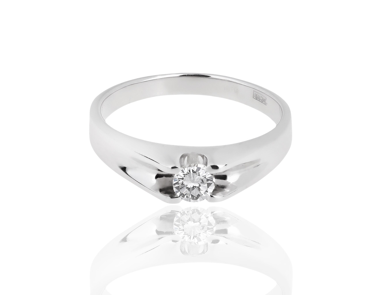 Стильное золотое кольцо с бриллиантом 0.25ct 121117/3