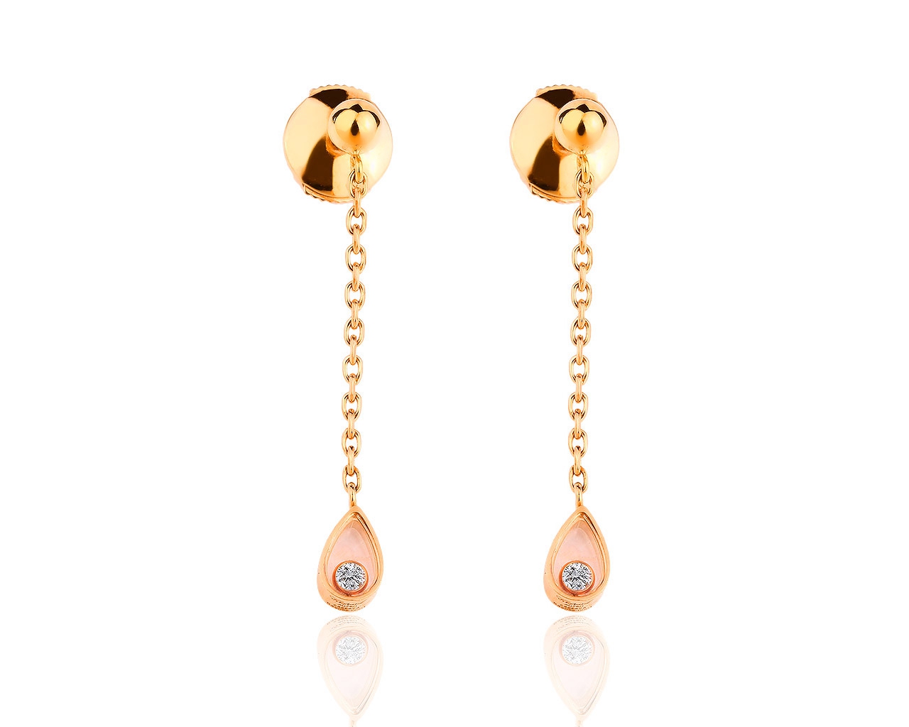 Золотые серьги с бриллиантами 0.06ct Chopard Happy Diamonds 240818/11