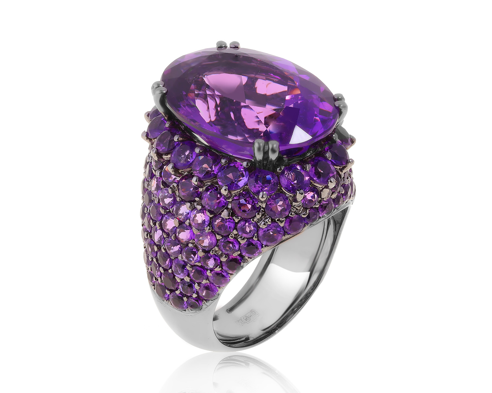 Оригинальное золотое кольцо с аметистами 22.02ct Adler 100322/9 Оригинальное золотое кольцо с аметистами 22.02ct Adler 100322/9