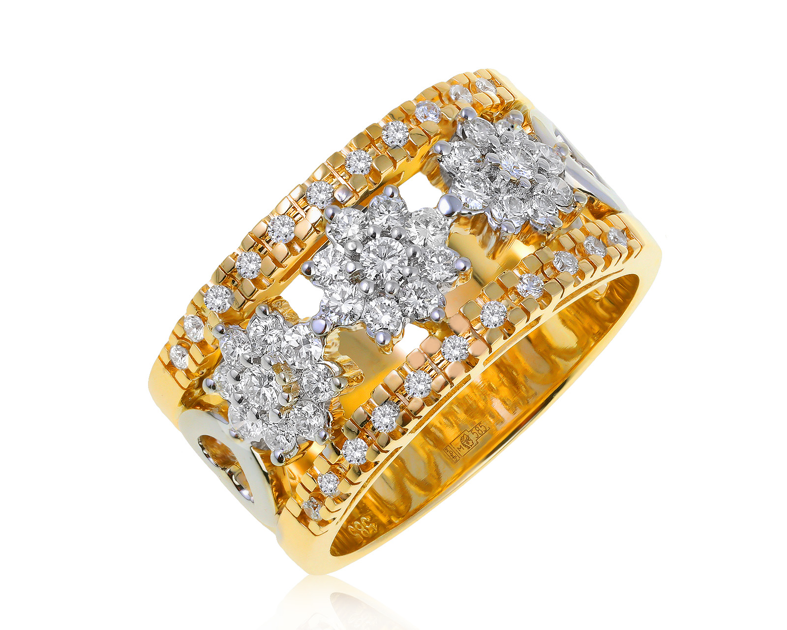 Завораживающее золотое кольцо с бриллиантами 1.26ct