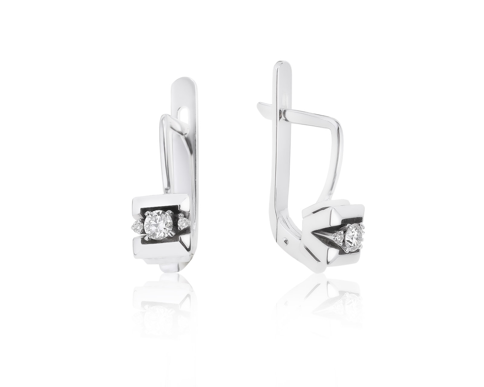 Стильные золотые серьги с бриллиантами 0.20ct 260322/4