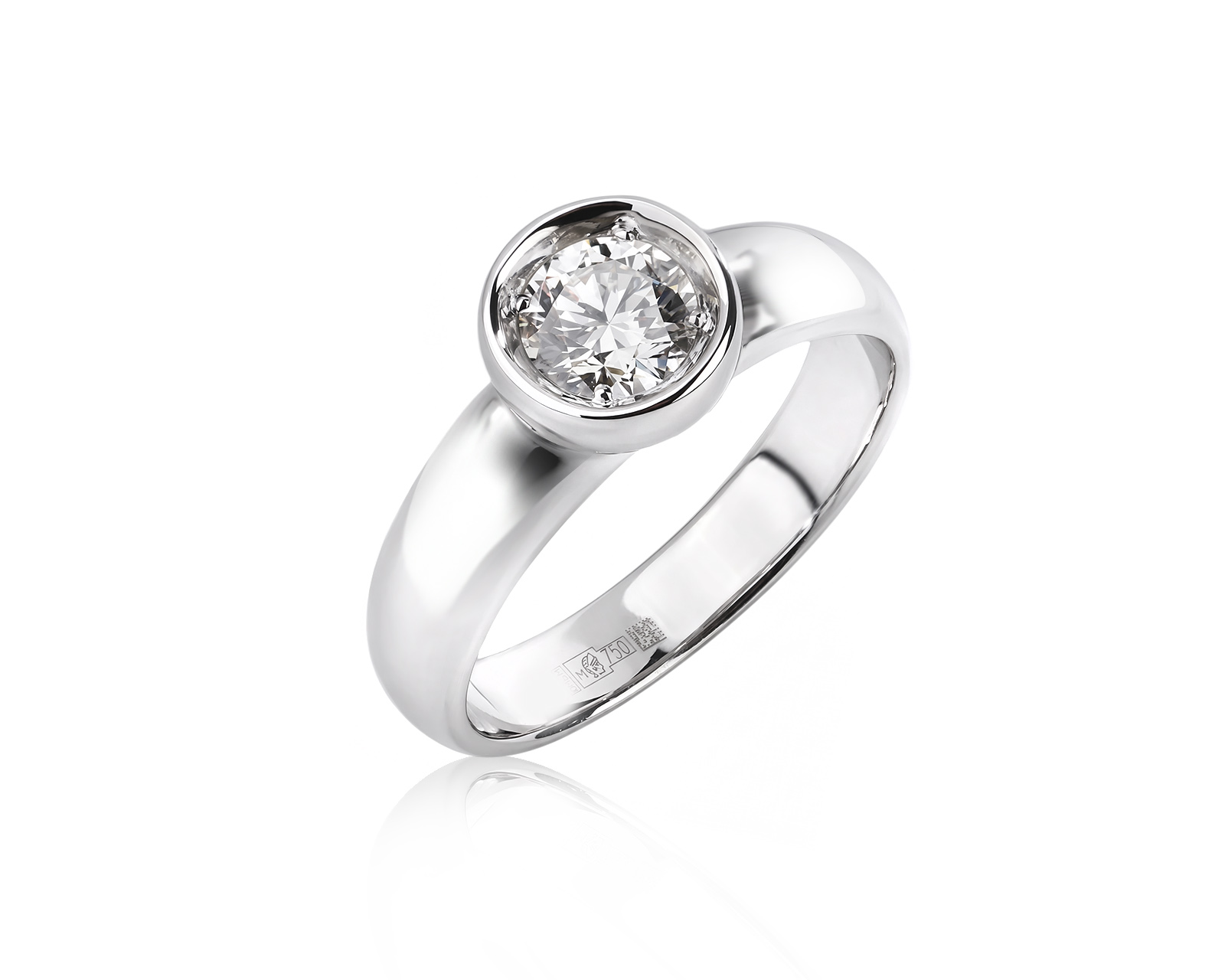 Золотое кольцо с бриллиантом 0.62ct 111026/1