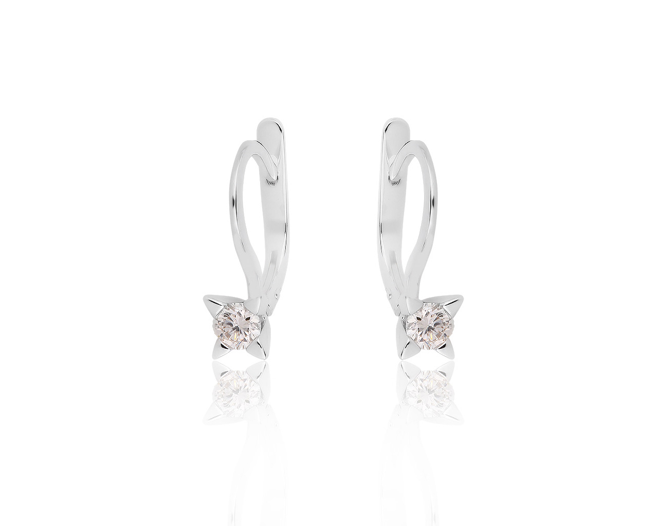 Классические золотые серьги с бриллиантами 0.47ct 011019/4 Классические золотые серьги с бриллиантами 0.47ct 011019/4