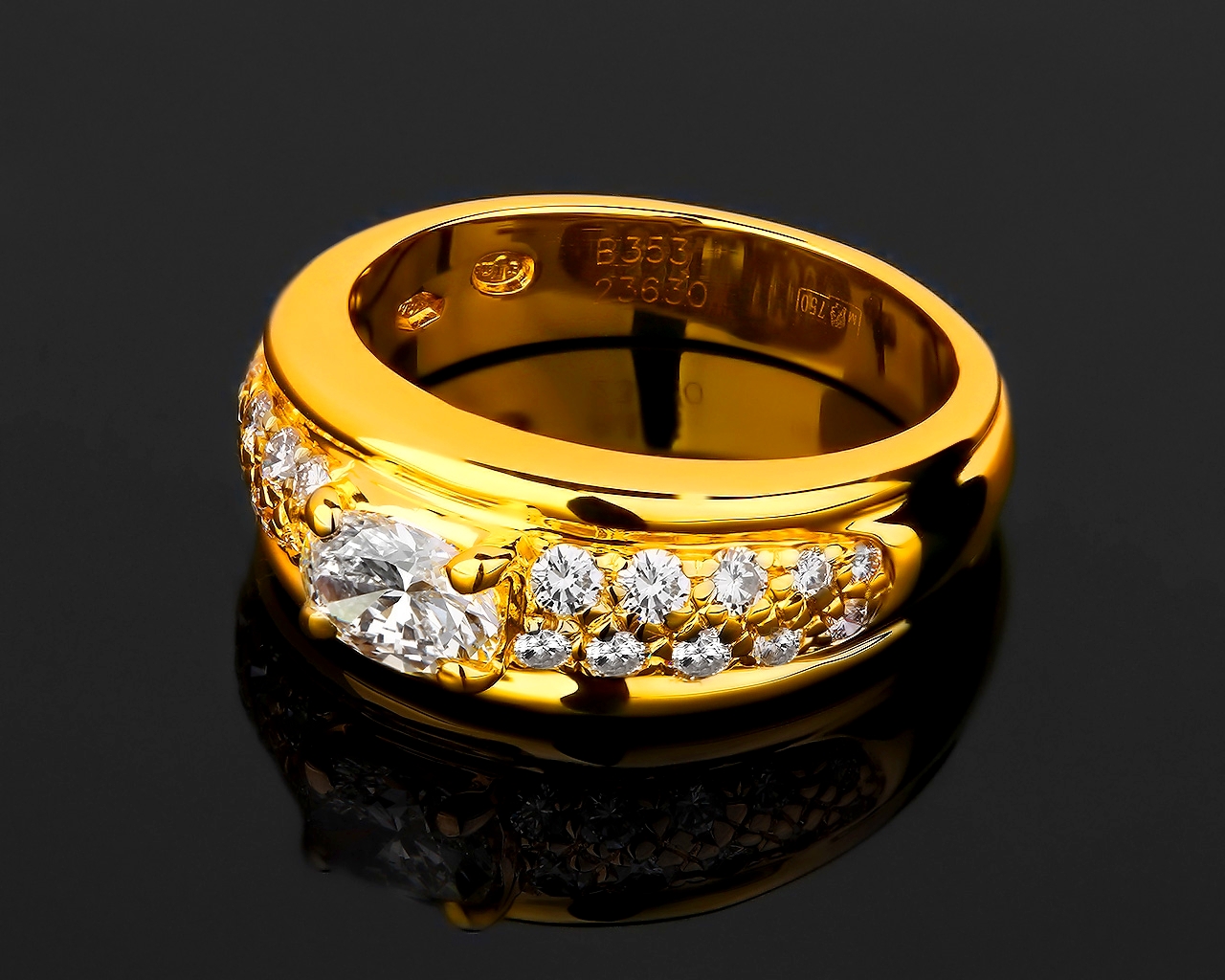 Первоклассное золотое кольцо с бриллиантами 1.10ct Boucheron 230318/6