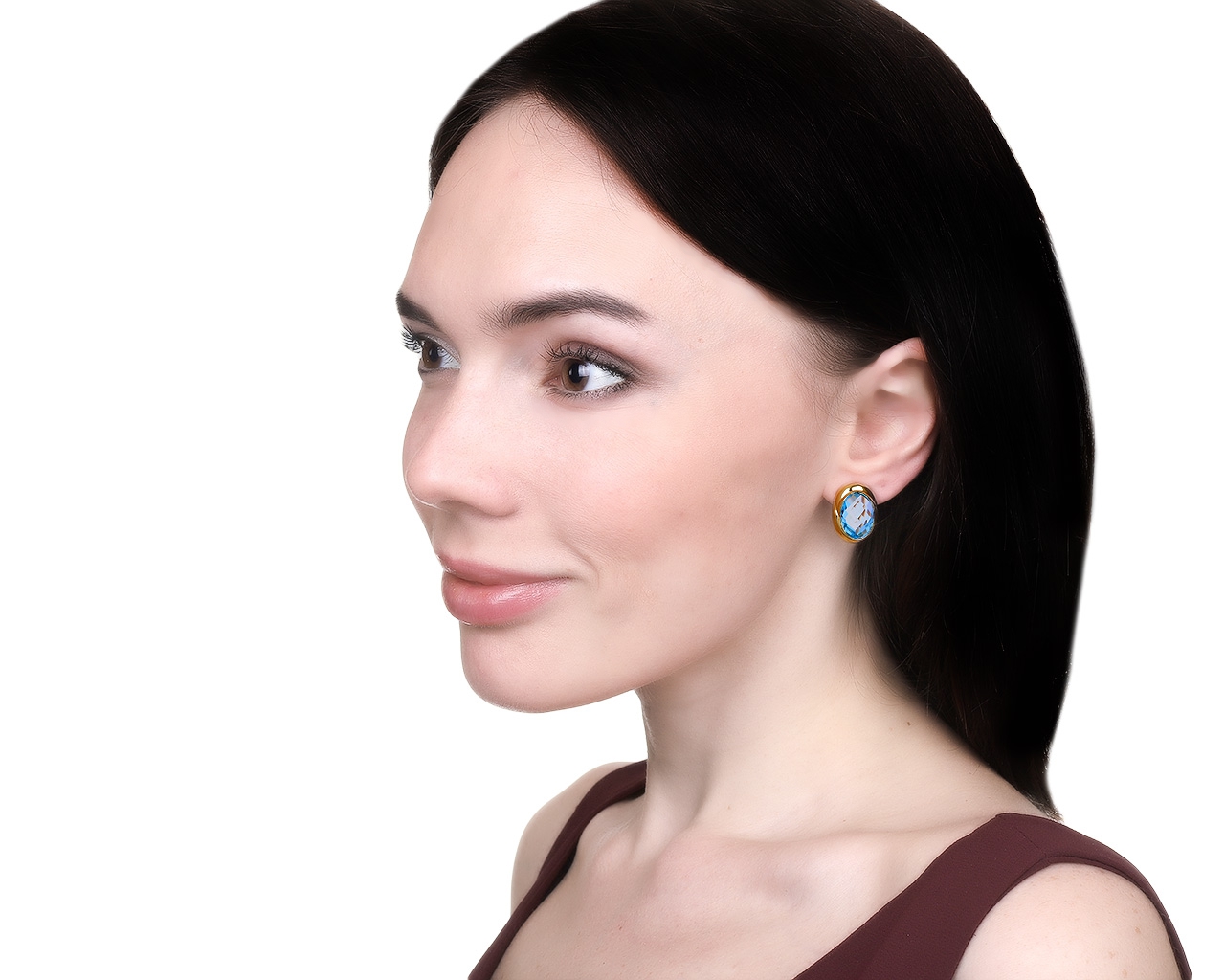 Великолепные золотые серьги с топазами 9.78ct