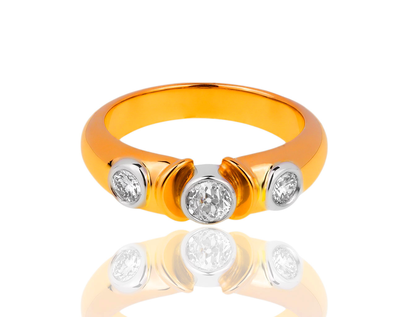 Интересное золотое кольцо с бриллиантами 0.41ct 170319/5