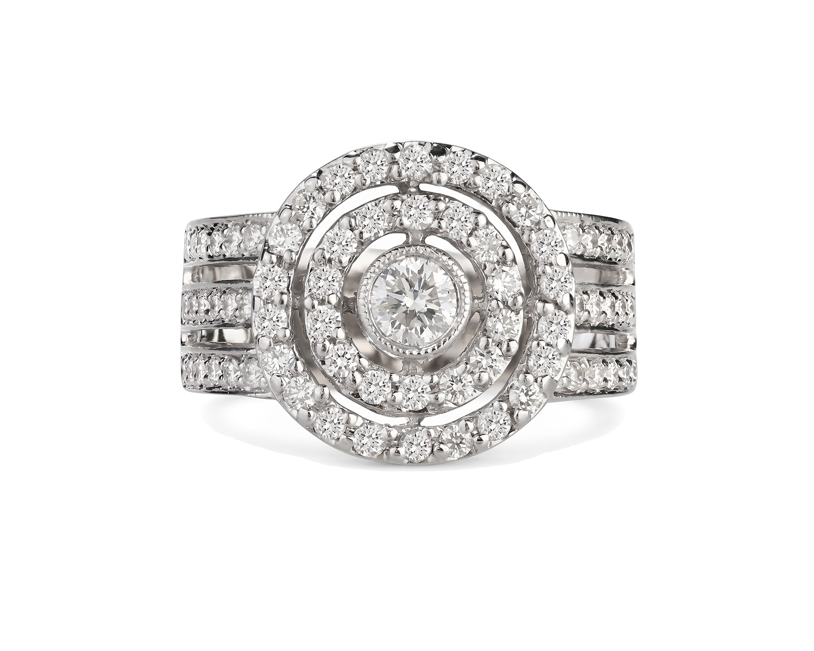 Золотое кольцо с бриллиантами 0.95ct