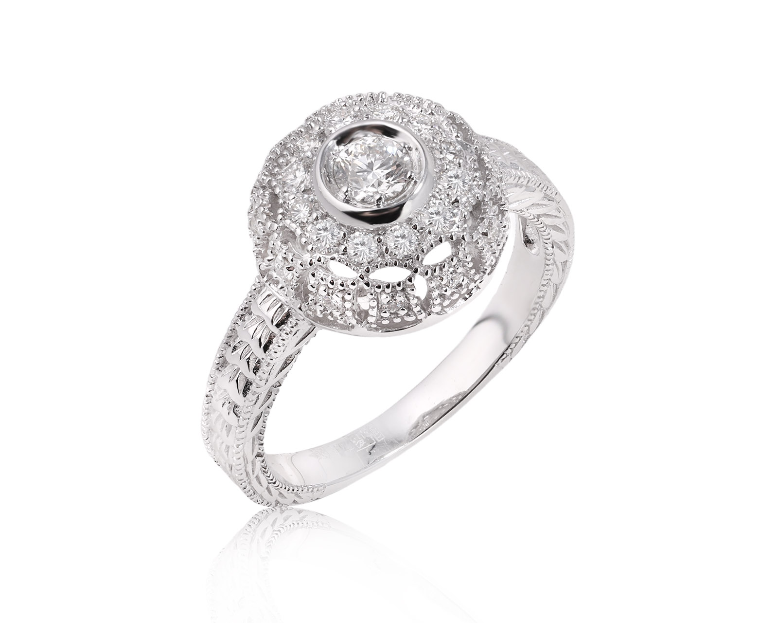 Золотое кольцо с бриллиантами 0.60ct 061025/4