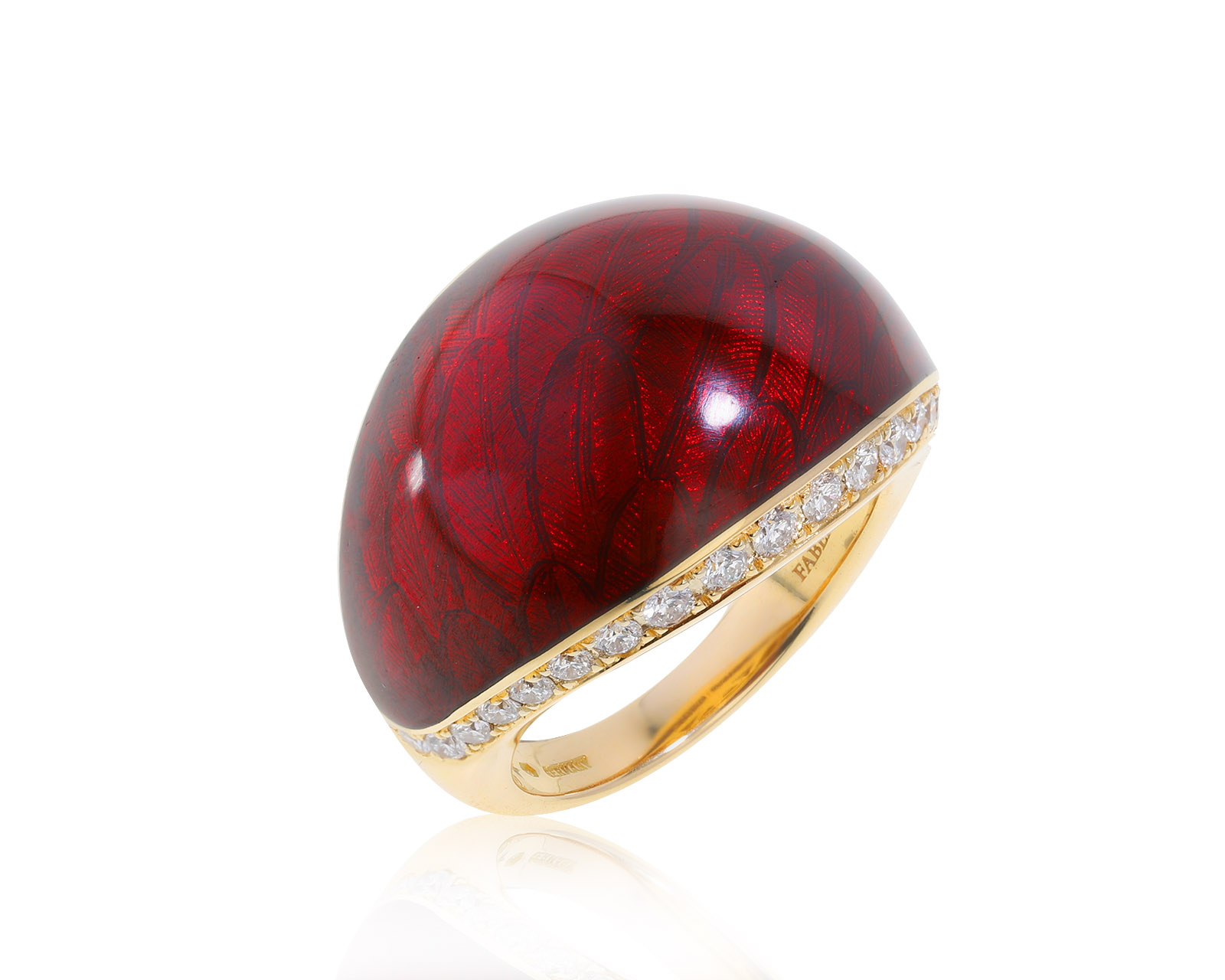 Оригинальное золотое кольцо с эмалью Faberge