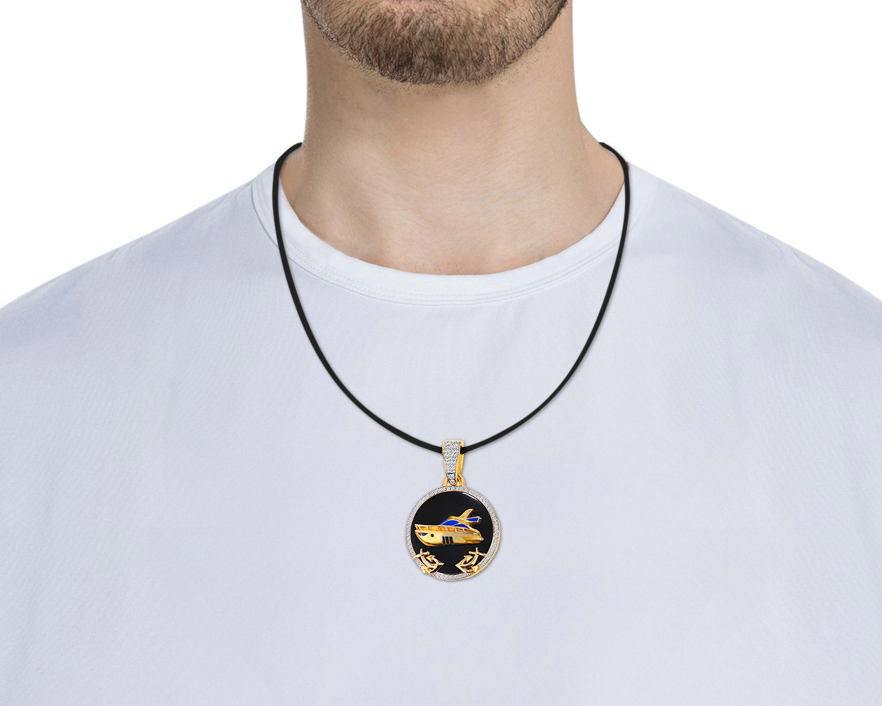 Прелестный золотой кулон с бриллиантами 1.12ct