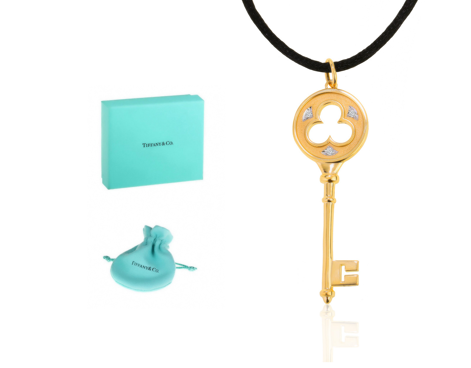 Оригинальный золотой кулон с бриллиантами 0.03ct Tiffany&Co