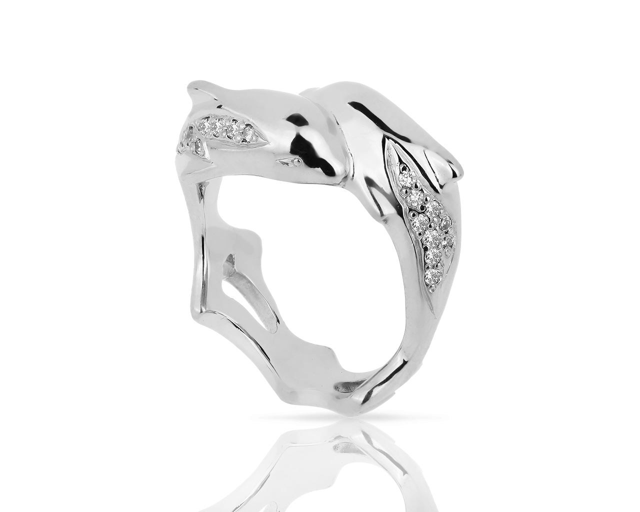 Красивое платиновое кольцо с бриллиантами 0.20ct 290618/3