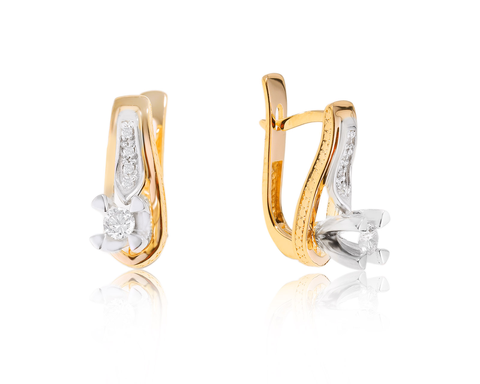 Золотые серьги с бриллиантами 0.26ct 281123/9