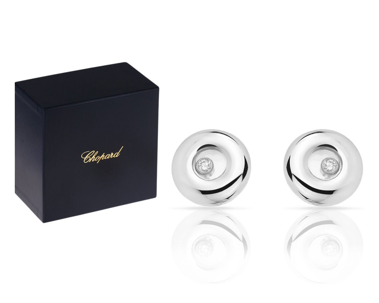 Золотые серьги с бриллиантами Chopard Happy Diamonds 030518/1