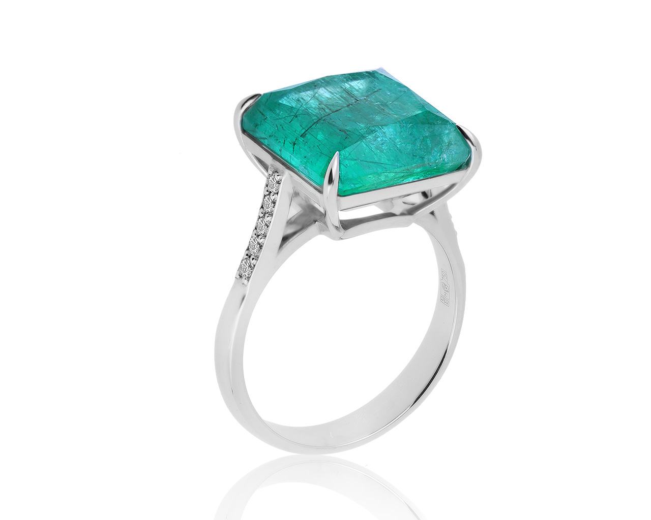 Притягательное золотое кольцо с изумрудом 10.10ct 130416/21