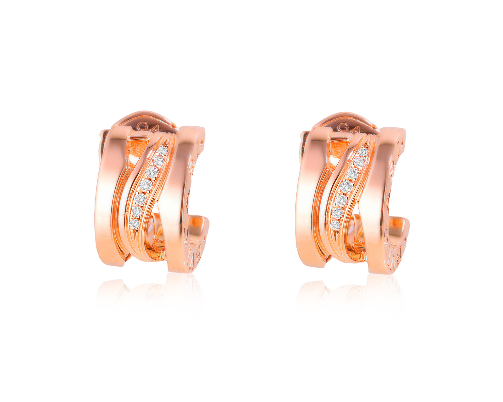 Оригинальные золотые серьги Bvlgari B.Zero1 990117/1-1