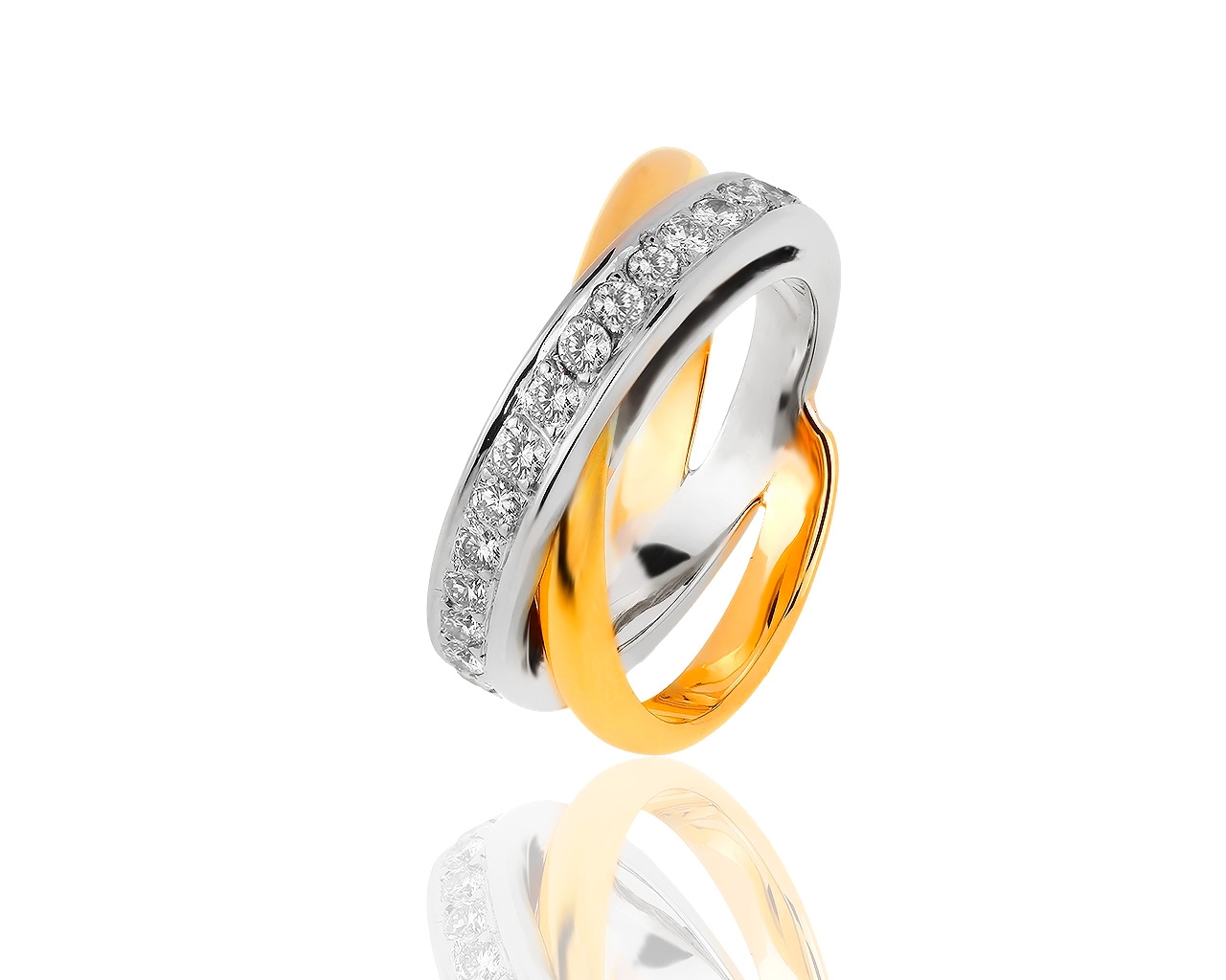Золотое кольцо с бриллиантами 0.56ct 160419/21