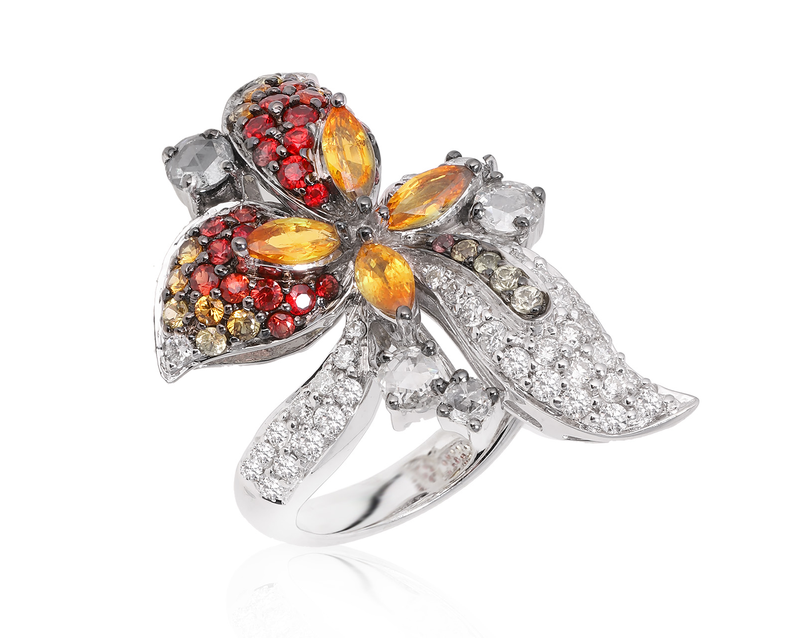 Золотое кольцо с сапфирами 2.31ct и бриллиантами 1.30ct 181224/10