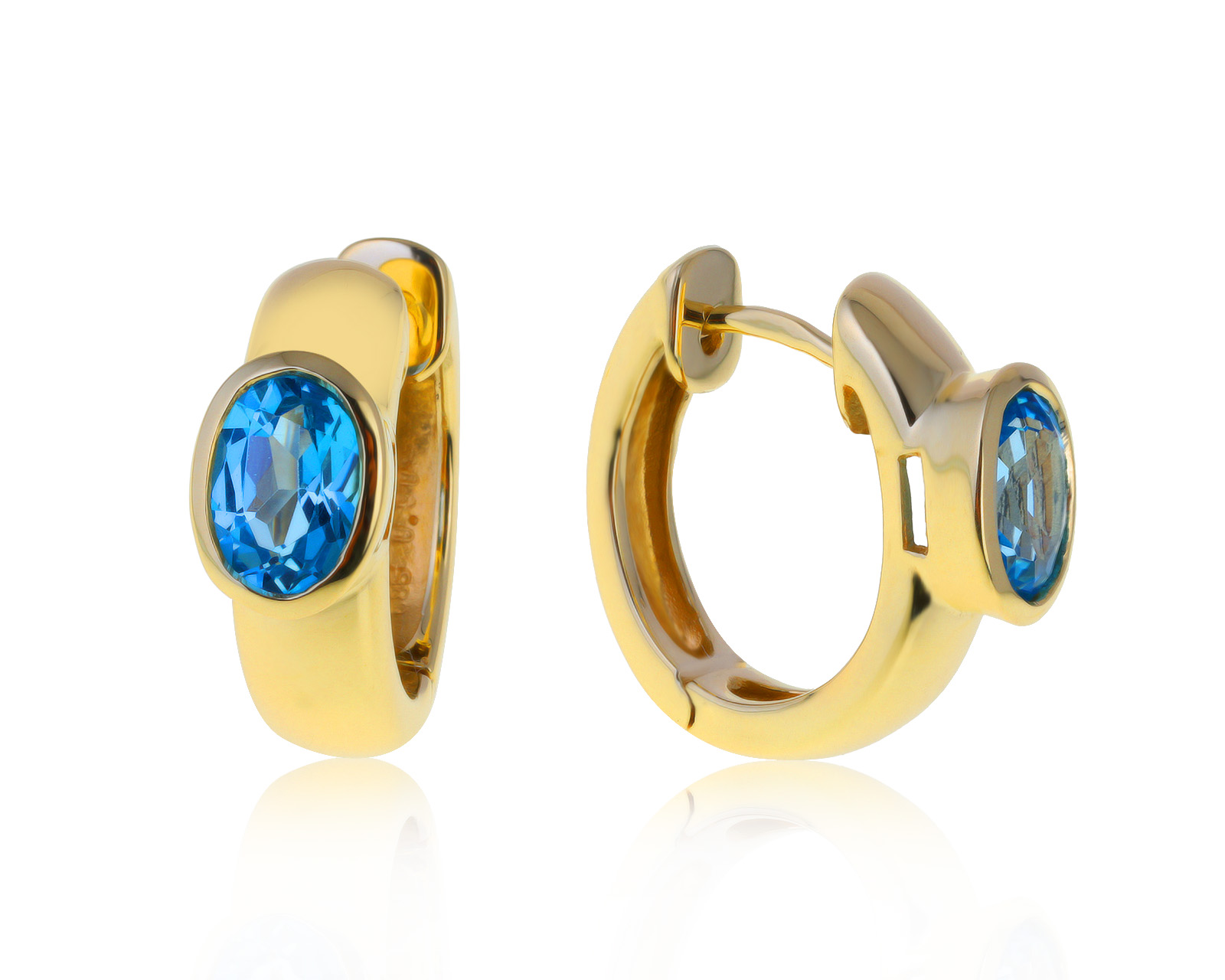 Винтажные золотые серьги с топазами 0.90ct СССР 150821/3