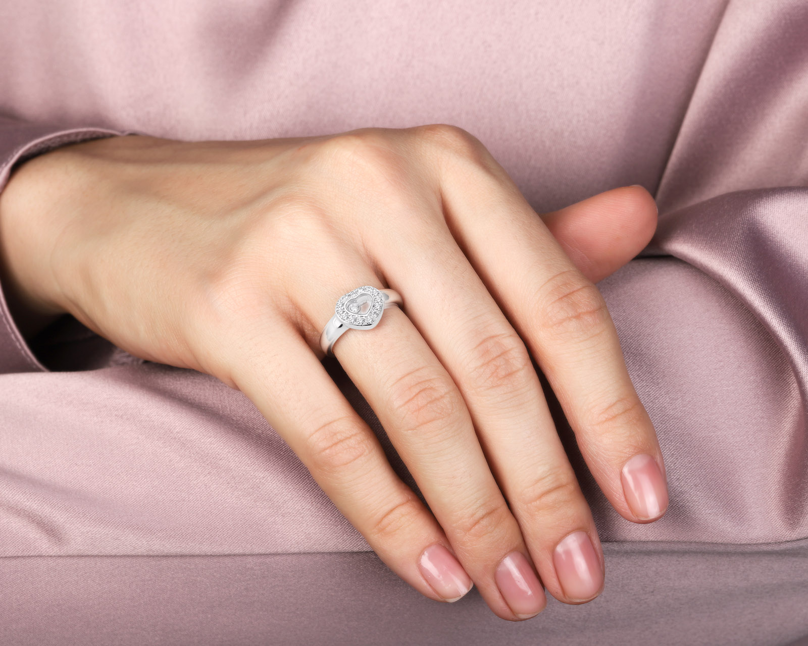 Оригинальное золотое кольцо Chopard Happy Diamonds