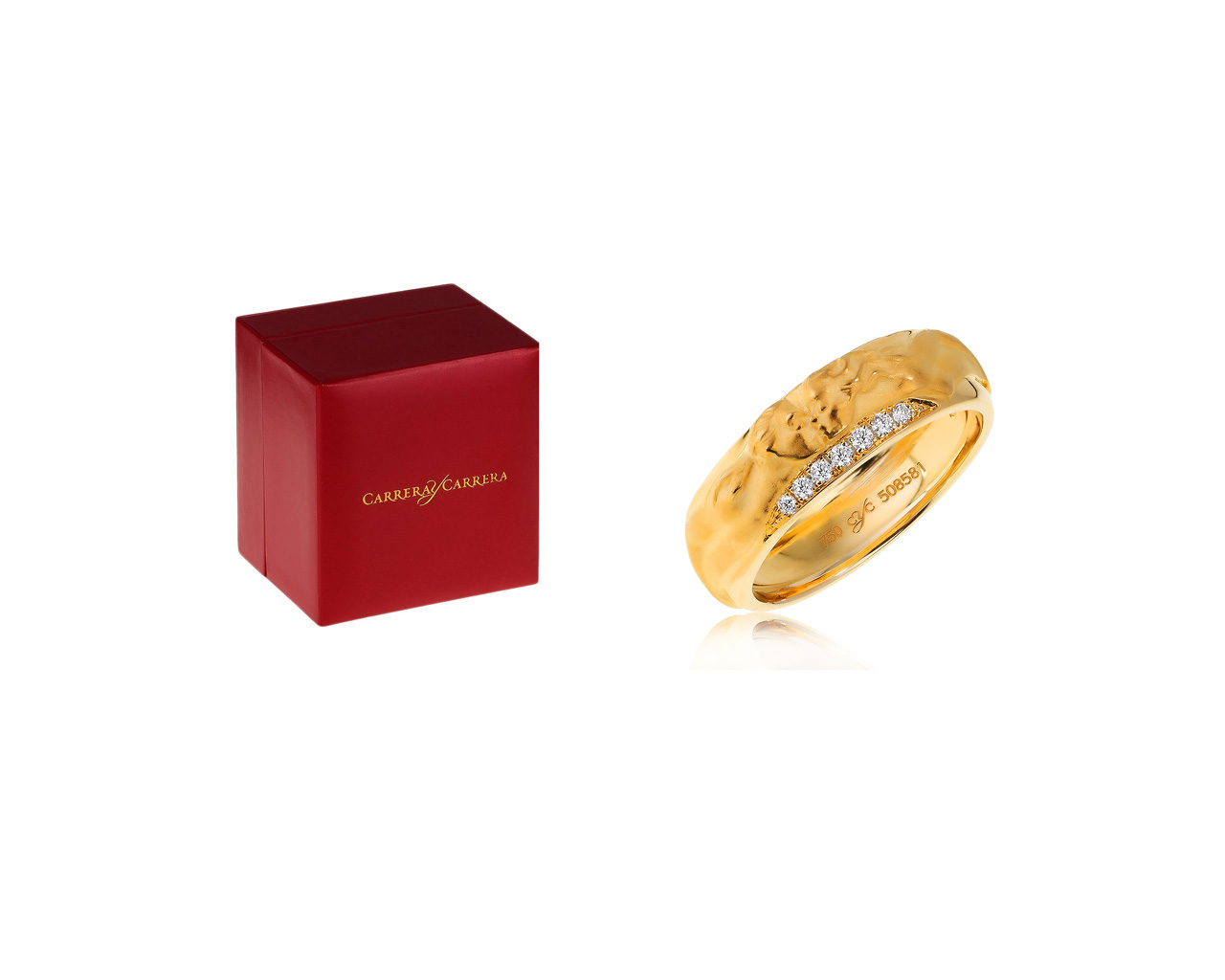 Оригинальное золотое кольцо с бриллиантами 0.08ct Carrera y Carrera Promesa