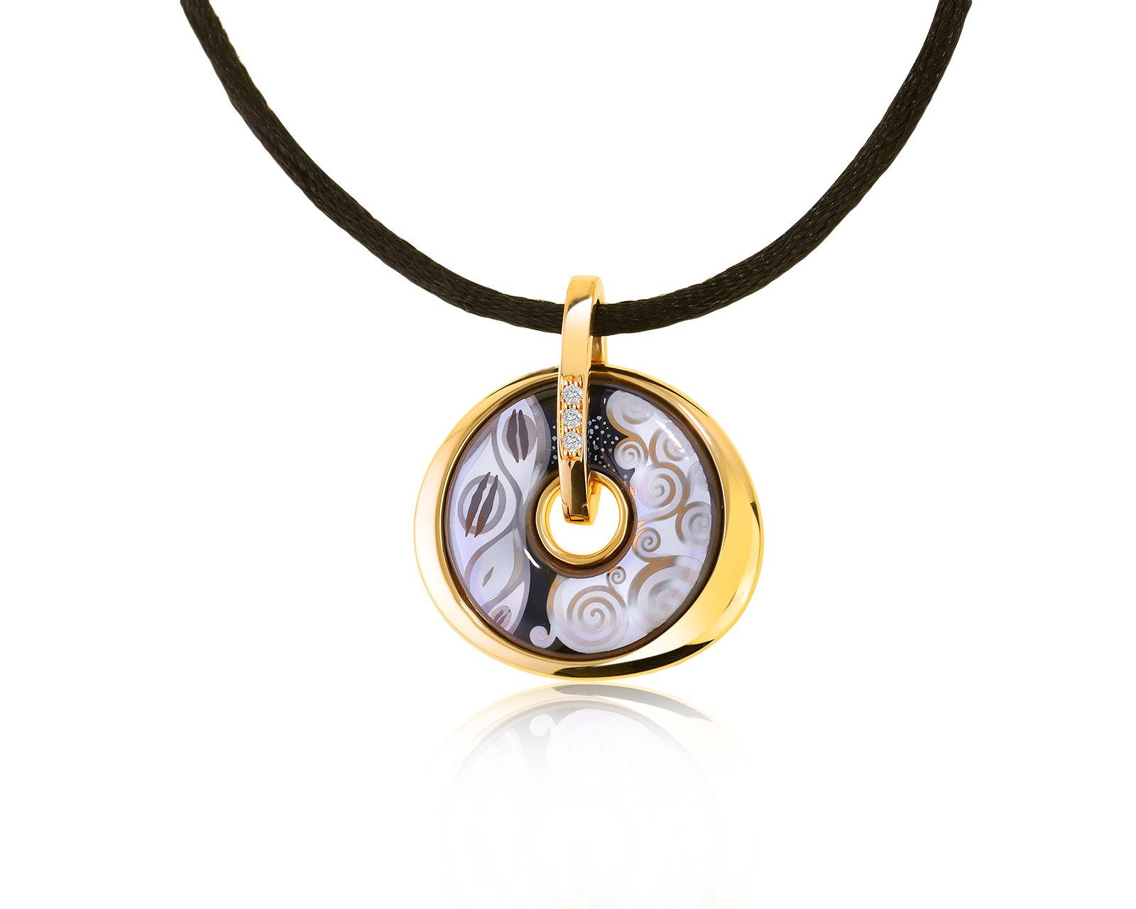 Оригинальный золотой кулон с эмалями Frey Wille