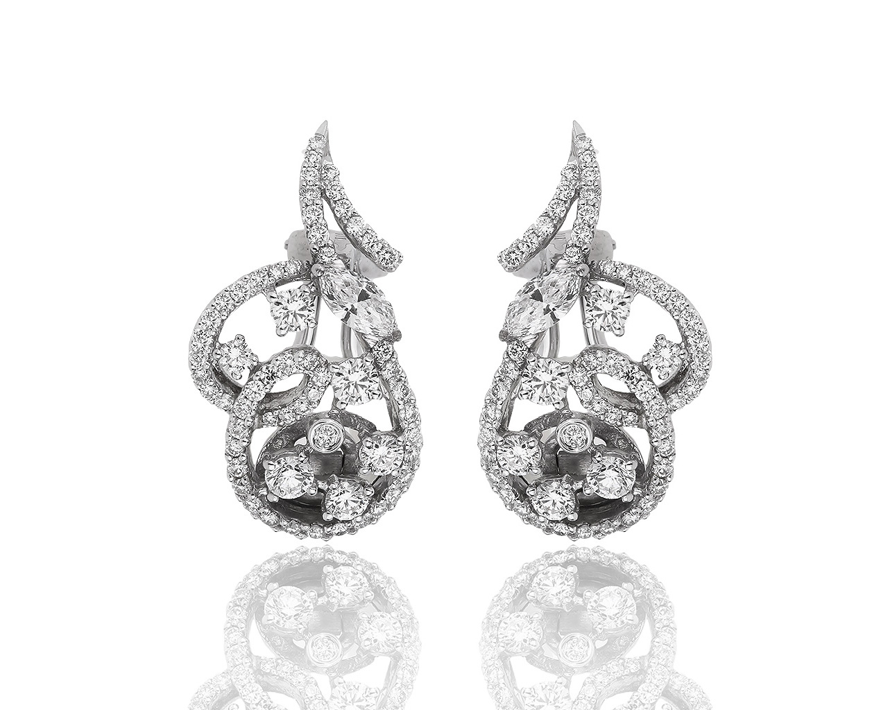 Изумительные золотые серьги с бриллиантами 1.70ct 170618/8