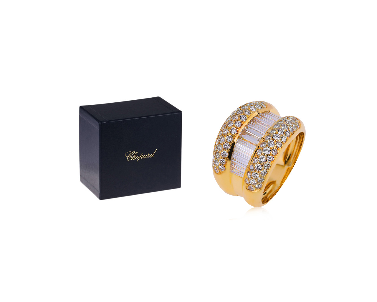 Оригинальное золотое кольцо с бриллиантами 3.50ct Chopard La Strada