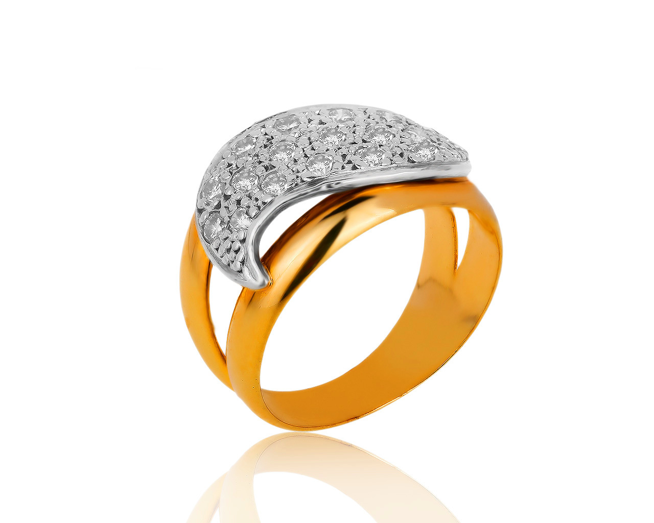 Винтажное золотое кольцо с бриллиантами 0.60ct СССР