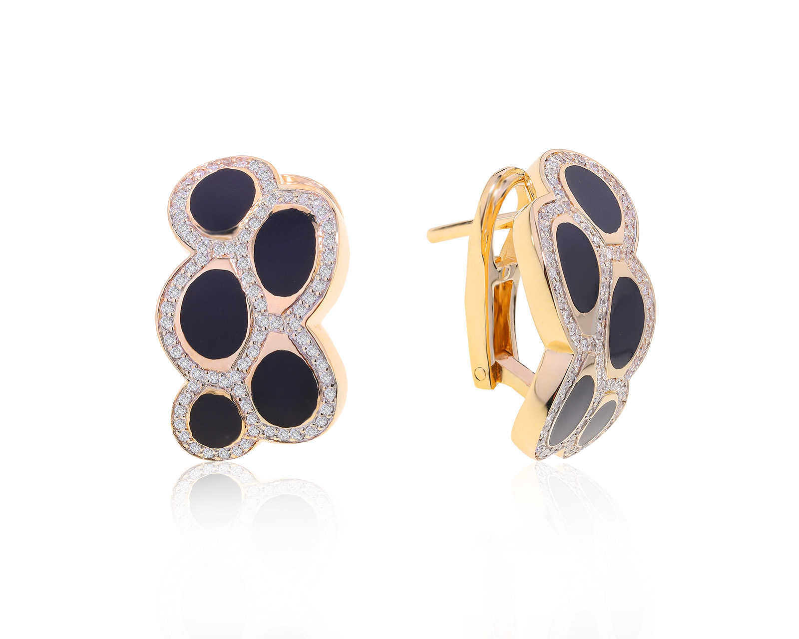 Женственные золотые серьги с бриллиантами 0.65ct 160322/18