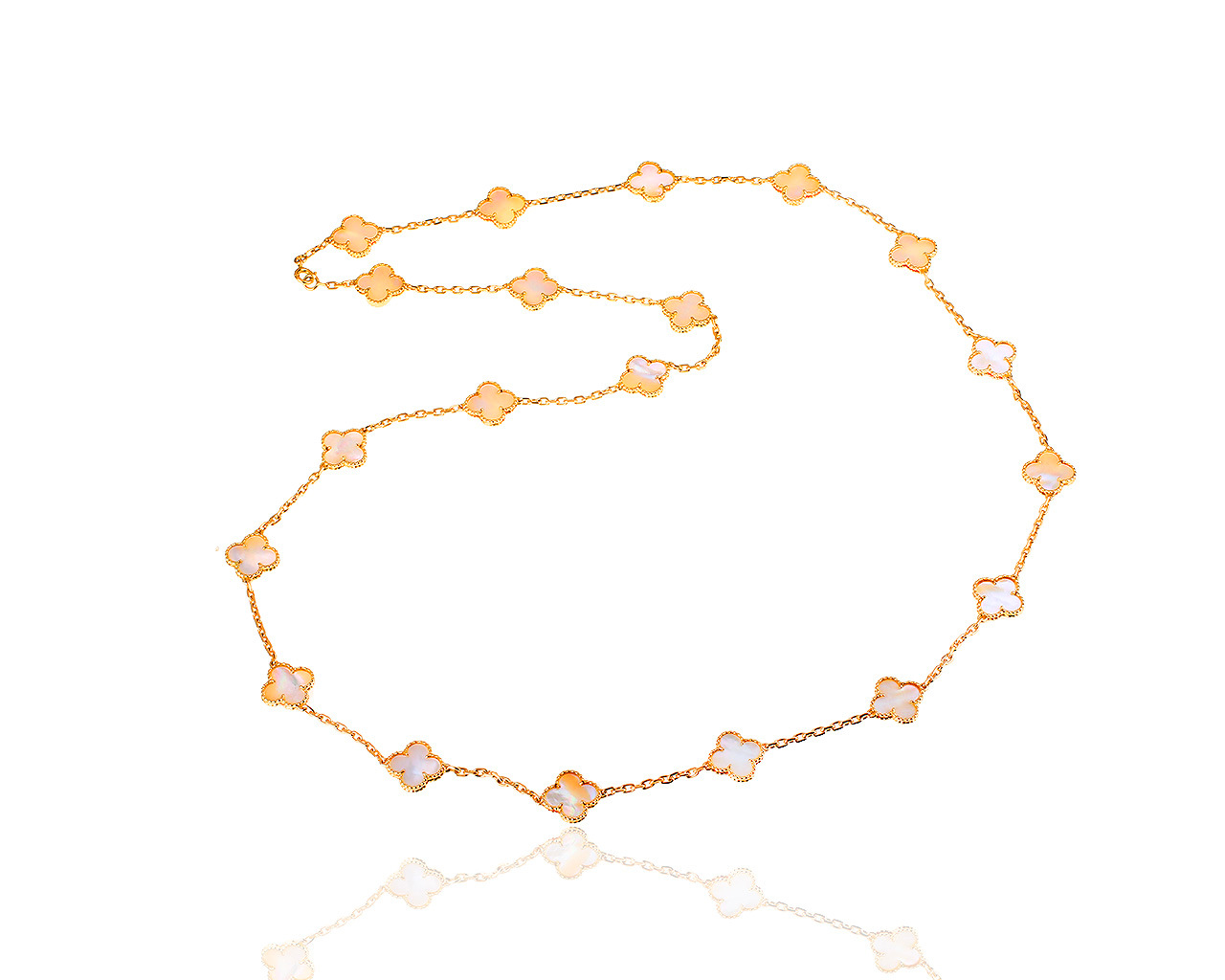 Золотое колье с перламутром Van Cleef&Arpels Vintage Alhambra