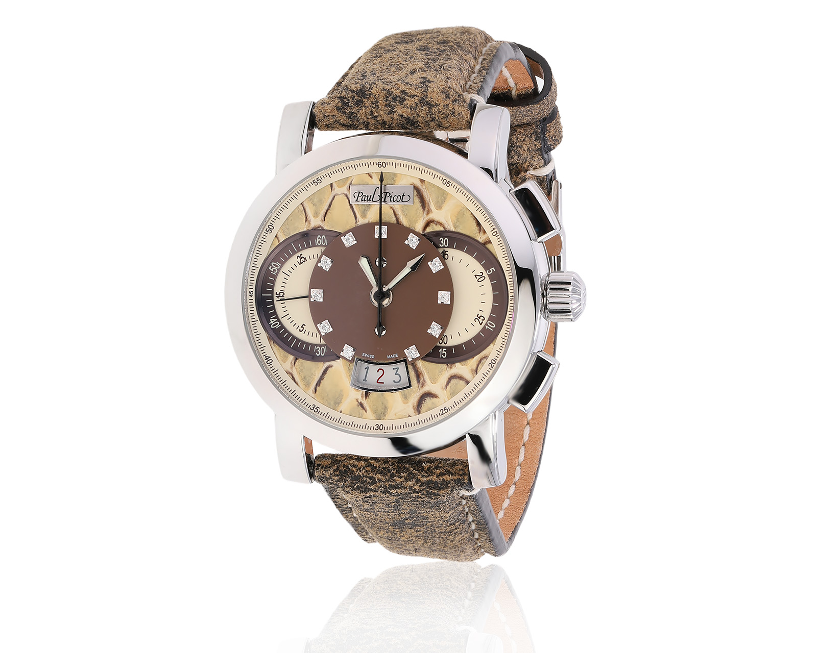 Оригинальные стальные часы Paul Picot Technograph Wild 0334.S