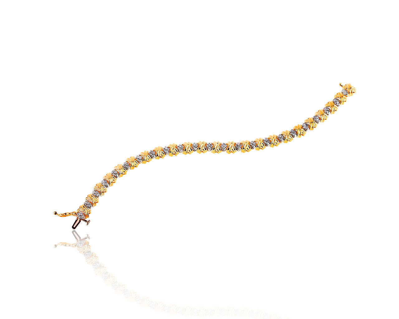 Изящный золотой браслет с бриллиантами 0.74ct 010819/8