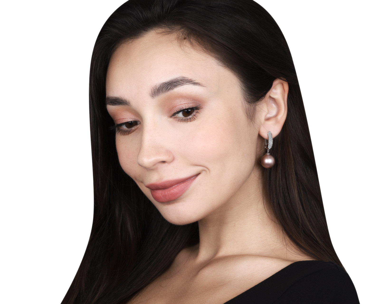 Прелестные золотые серьги с жемчугом 13.60-14 мм