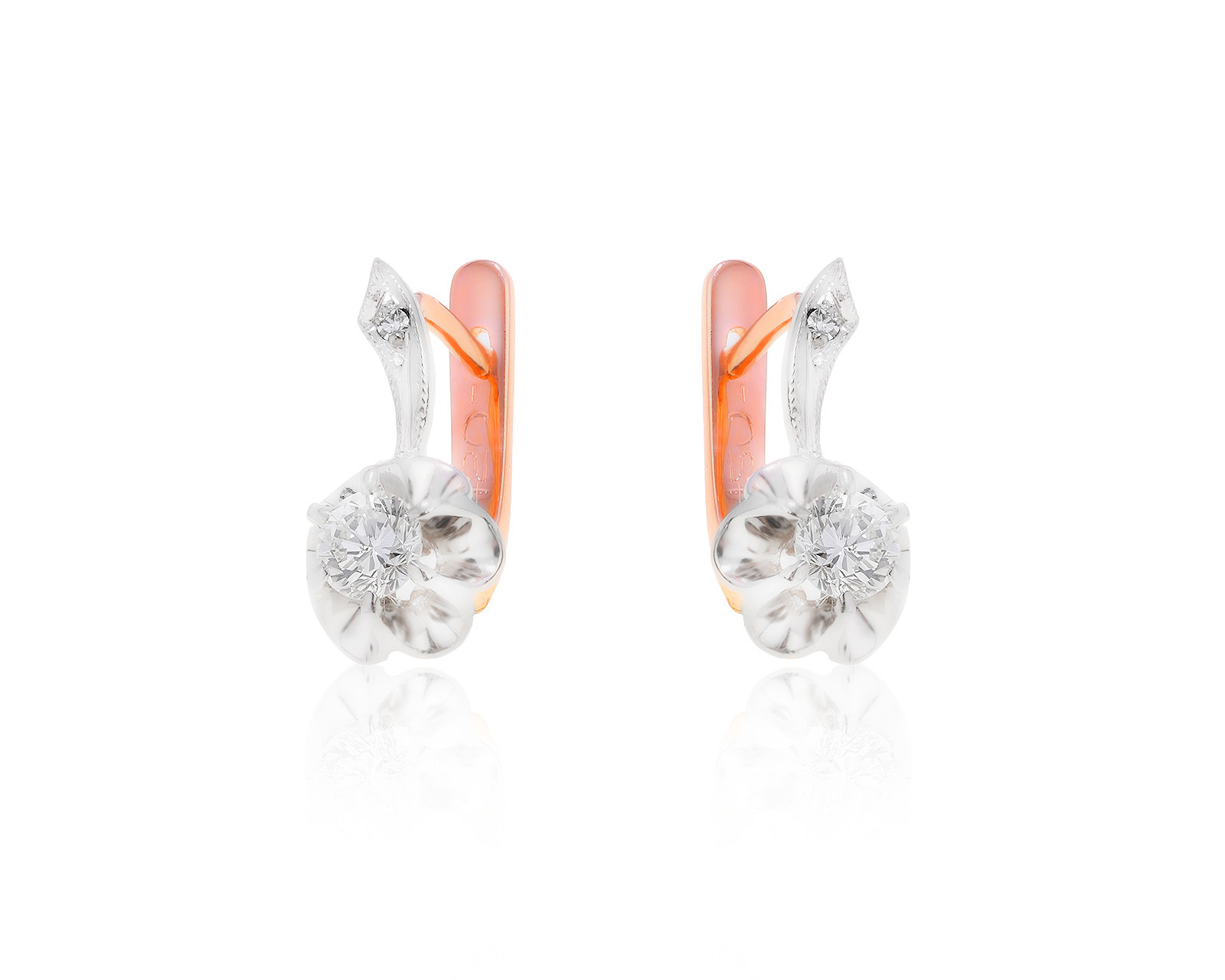 Винтажные золотые серьги с бриллиантами 0.63ct СССР
