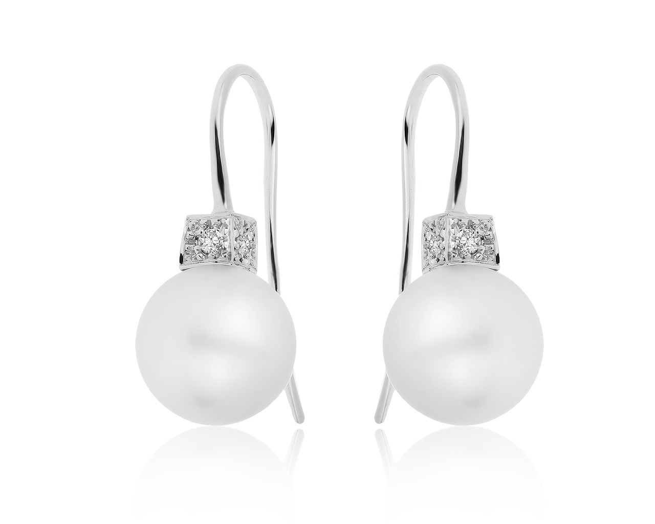 Изящные золотые серьги с жемчугом 12 мм 210220/9